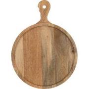 J-line - Snijplank Rond Handvat Mango Hout Naturel - 40x30x1cm