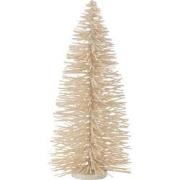 J-line - Kerstboom Decoratief Glitter Hout Wit Medium - 20x20x48cm