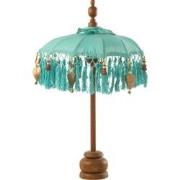 J-line - Parasol Dayu Katoen/hout Blauw Small - 14x14x85cm