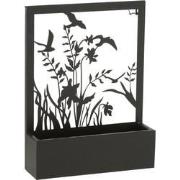 J-line - Wanddeco/bloempot Planten Metaal Zwart - 31x8x41cm