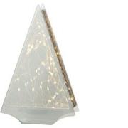 J-line - Decoratie Led Driehoek Glas Goud Large - 18.5x6x29.5cm