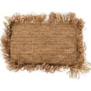 J-line - Kussen Rechthoekig Raffia Naturel - 47x35x10cm