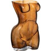 J-line - Vaas Lichaam Glas Bruin Large - 18x17x27.5cm