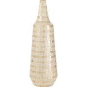 J-line - Vaas Lang Schelpen/bamboe - 23.5x23.5x70cm