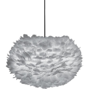 Eos Medium hanglamp light grey - met koordset zwart - Ø 45 cm