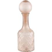 PTMD Cianna Brown Frosted Glass Bottle Round With Bal S