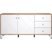 Buffet 2 deuren en 3 laden eikenhouten decor L183 cm - Touch