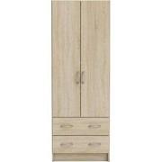 Kast 2 Deuren 2 Laden, houten decor - L60,9 cm - Dual