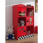 LUCEVI - Racer Kinder Boekenkast - Serie Carbed - Rood - 76x42x133 cm