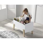 LUCEVI - Kiddy Speelkoffer - Speelgoedkist - Hout - Wit - 80x39x48cm