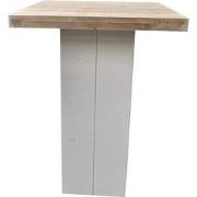 Wood4you - Bartafel - Steigerhout met kolompoot wit