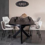 Eettafel Ovaal - Zwart Mangohout - 300x100x78 - Barn - Giga Meubel