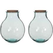 Mica Decorations Olly Vaas - H38 x Ø29 cm - Glas - Set van 2