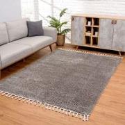 Tapijtenloods Vloerkleed Hoogpolig Shaggy Pulpy Effen Grijs- 200x290 C...