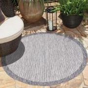 Tapijtenloods Sun In- & Outdoor Vloerkleed Laagpolig Grijs- 120 CM RON...