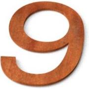 Nummer 9 Model: Huisnummer Corten