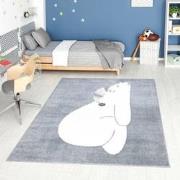 Tapijtenloods Vloerkleed Beer Laagpolig Anime Kids Grijs Creme- 80x150...