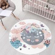 Tapijtenloods Vloerkleed Wolken Rond Laagpolig Anime Kids Multi Creme-...