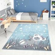 Tapijtenloods Vloerkleed Teddy Laagpolig Anime Kids Blauw- 80x150 CM