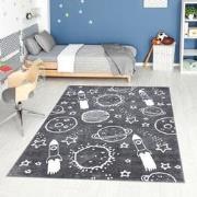 Tapijtenloods Vloerkleed Space Laagpolig Anime Kids Grijs- 80x150 CM