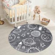 Tapijtenloods Vloerkleed Space Rond Laagpolig Anime Kids Grijs- 160 CM...