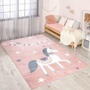 Tapijtenloods Vloerkleed Pony Laagpolig Anime Kids Roze- 160x230 CM