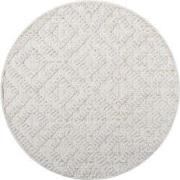 Clasico Vloerkleed Woonkamer Laagpolig Beige Tapijt- 200 CM ROND