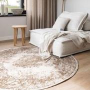 Rond Vintage Vloerkleed Keshan Bruin/Beige - Polypropyleen - Rond 240 ...