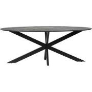 Eettafel Ovaal 200cm - Zwart - X-Poot - Tafel Ziggy