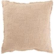 J-line - Kussen Gerafelde Randen Katoen/polyester Beige - 50x50x12cm