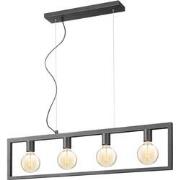 Home sweet home hanglamp Fito 4L rechthoek vlak - zwart