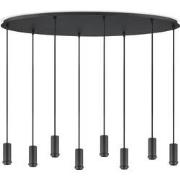 Metaal kroonluchter - Industrie hanglamp - Zwart - Met 8 pcs lampvoete...