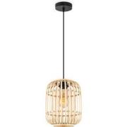 Boheemse Hanglamp - Bamboe Lampenkap - Cilinder - Beige - Ø21.5 x 131 ...