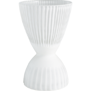 Decoratieve witte glazen vaas H33