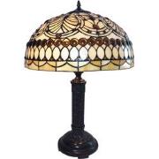 LumiLamp Tiffany Tafellamp  Ø 46x62 cm  Beige Glas Tiffany Bureaulamp