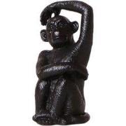 Kolibri Home | Ornament - Decoratie beeld Sitting Monkey - Black