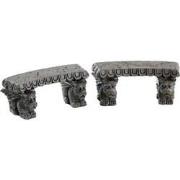 Gargoyle stone benches set of 2