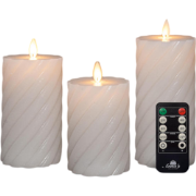 Stompkaars swirl wax led bewegende vlam met afstandsbediening set van ...