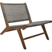 HSM Collection-Tuin Loungestoel Rio-66x80x65-Naturel/Grijs-Teak/Banane...