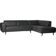 BePureHome Statement Hoekbank Rechts - Suedine - Zwart - 77x274x210