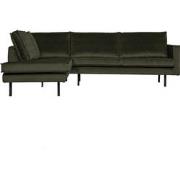 BePureHome Rodeo Hoekbank Links - Velvet - Green Hunter - 85x266x213