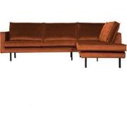 BePureHome Rodeo Hoekbank Rechts - Velvet - Roest - 85x266x86/213