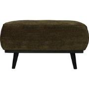 BePureHome Statement Hocker - Brede Platte Rib - Warm Groen - 40x80x55