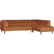 WOOOD Lloyd Hoekbank Rechts - Polyester - Cinnamon - 77x267x91/205