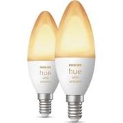 Hue kaarslamp warm tot koelwit licht 2-pack E14