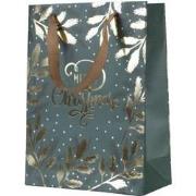 Giftbag papier l10b26h32 cm groen/goud