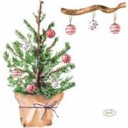 Servet l24b24 cm tree&baubles 20st