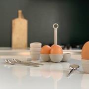 Pasen - Eierhouder - Eierdopjes - Eierlepeltjes - Eierset - Beige