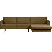 BePureHome Chaise Longue Rechts Rodeo - Velvet - Brass - 85x300x155