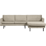 BePureHome Chaise Longue Rechts  - Velvet - Wheatfield - 85x300x155